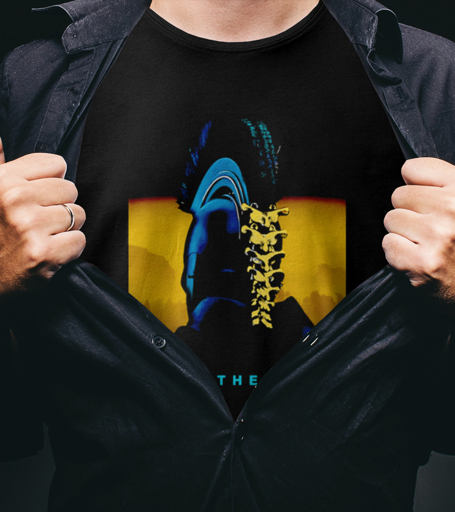 Defy The Gods Spartan Warrior Helmet Art Blue And Gold T-Shirt
