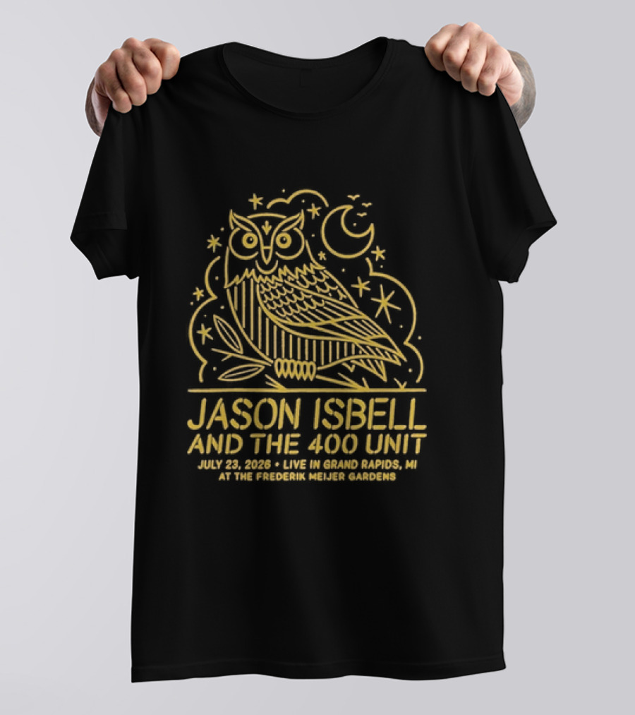 Jason Isbell And The 400 Unit Owl Frederik Meijer Gardens Grand Rapids MI July 23 2026 T-Shirt