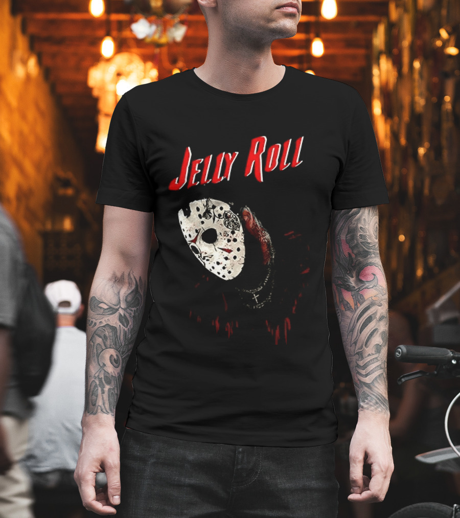 Jelly Roll Horror Mask Halloween T-Shirt