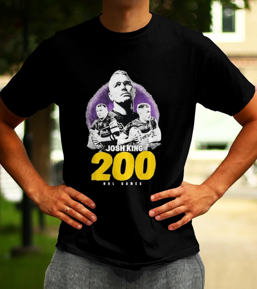 Josh King 200 NRL Games Melbourne Rugby Milestone Celebration T-Shirt