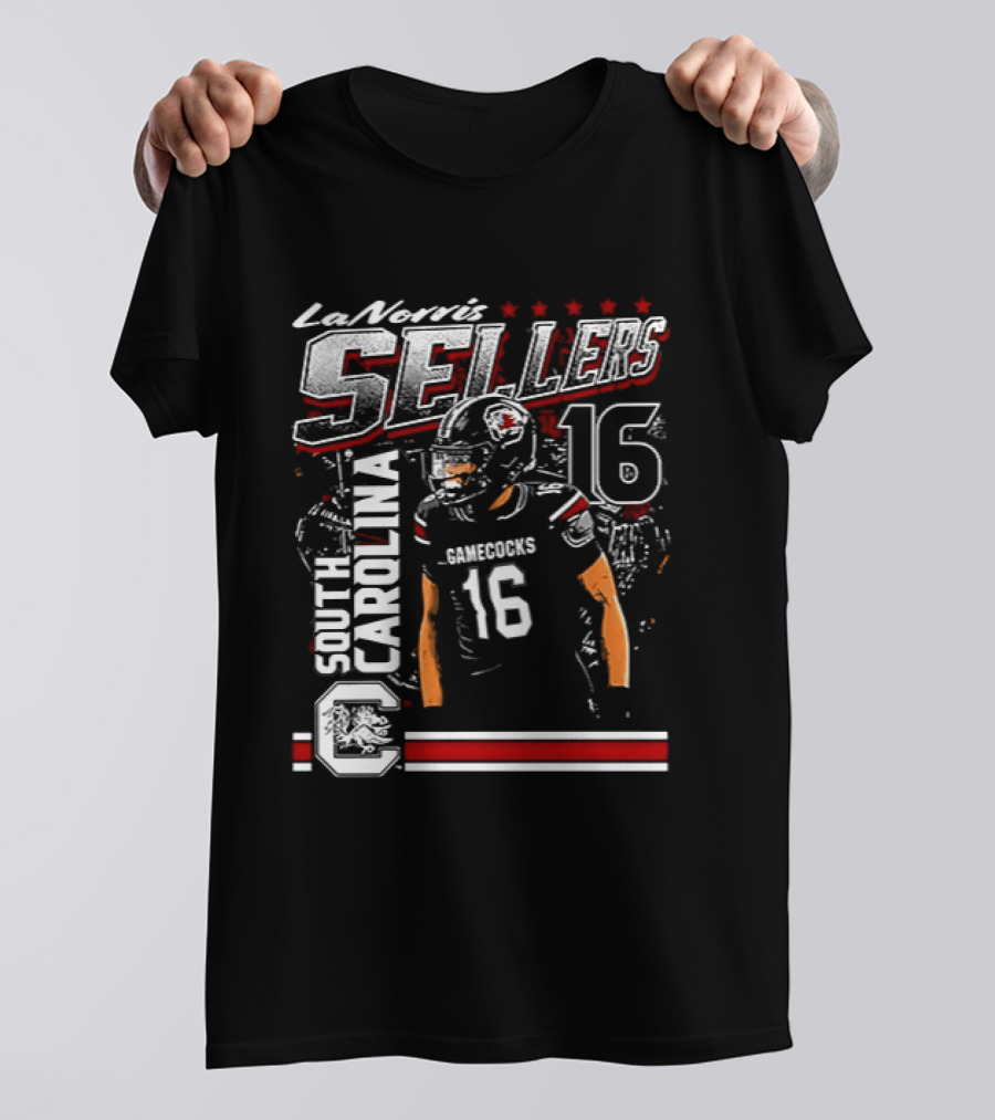 LaNorris Sellers 16 South Carolina Gamecocks Football Player T-Shirt