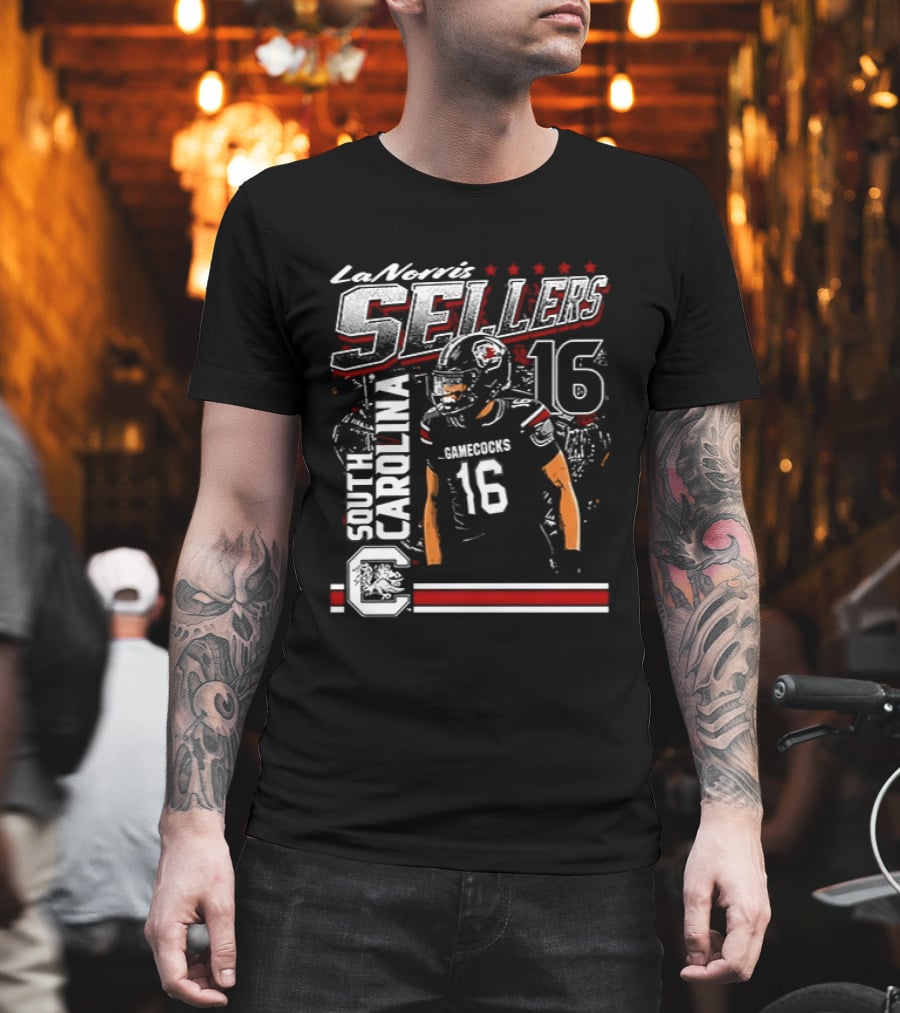 LaNorris Sellers 16 South Carolina Gamecocks Football Player T-Shirt