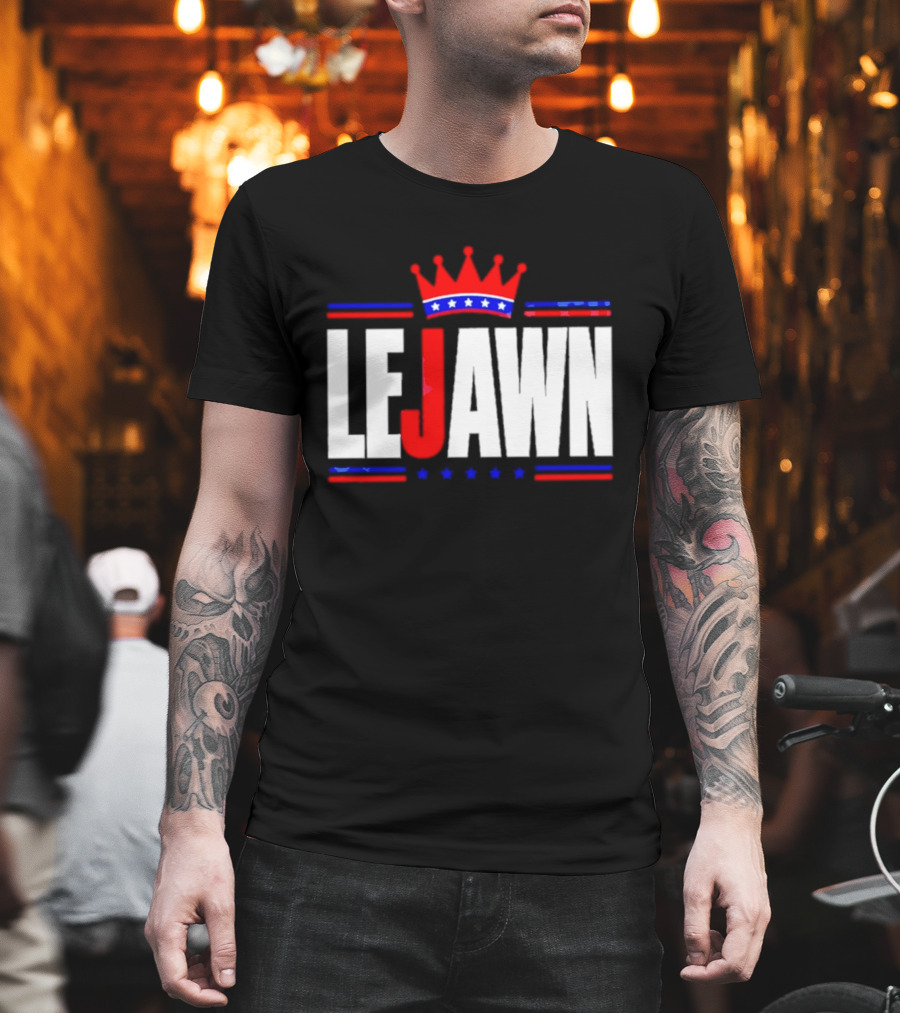 LeJawn Philadelphia Stars Crown Red Blue Stripes T-Shirt