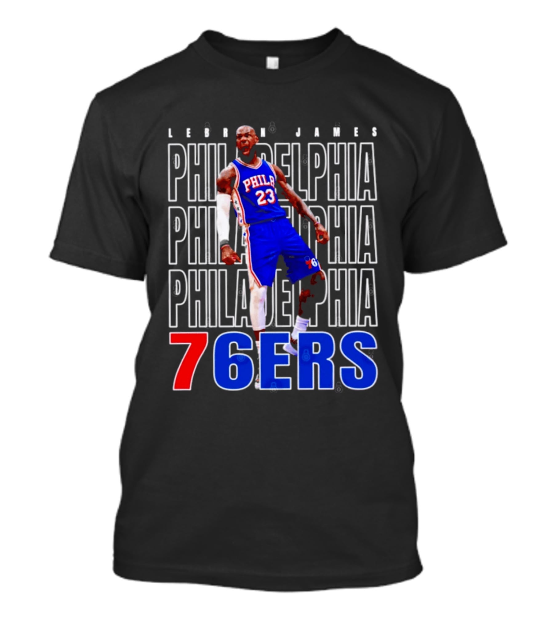 LeBron James Philadelphia 76ers Scream Vintage Style Jersey T-Shirt