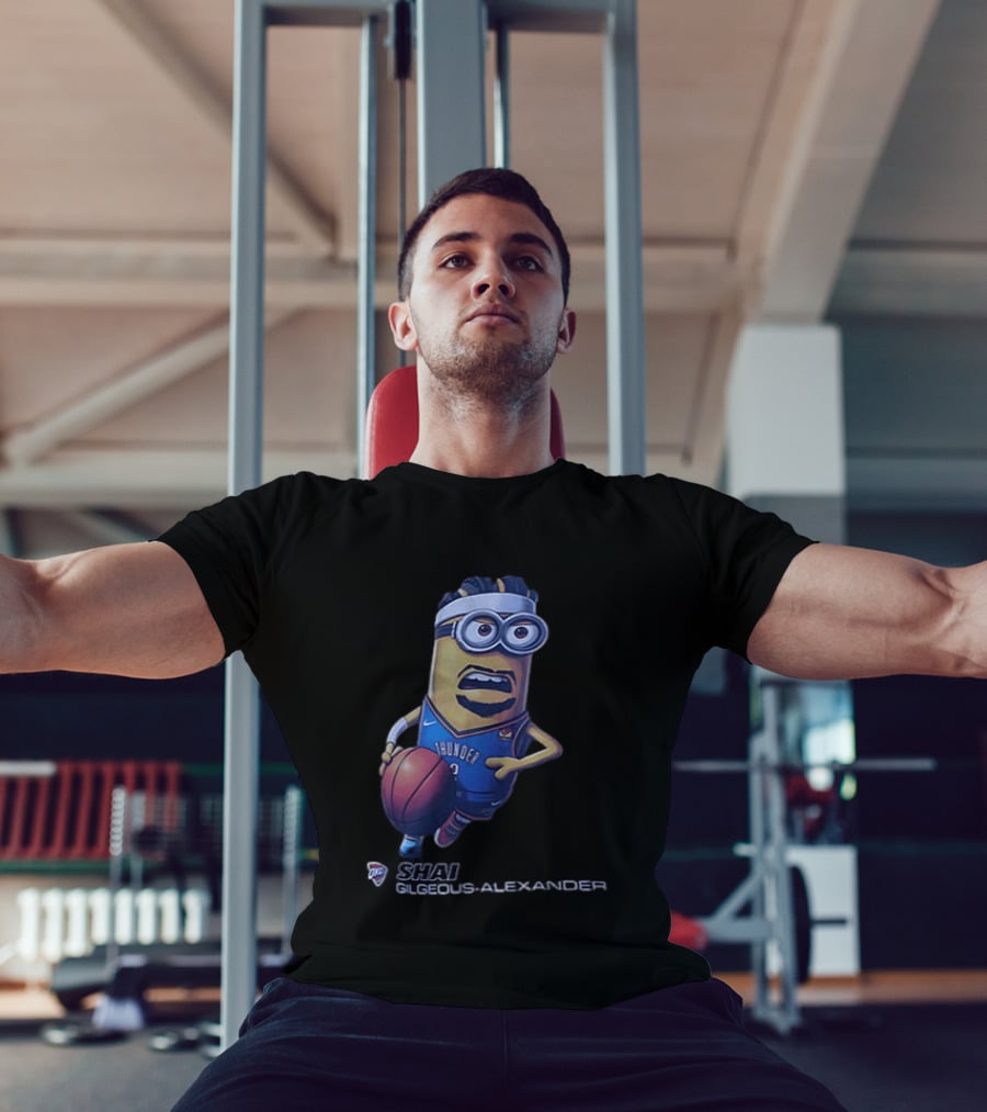 OKC Thunder NBA Shai Gilgeous Alexander Minion Basketball Player T-Shirt