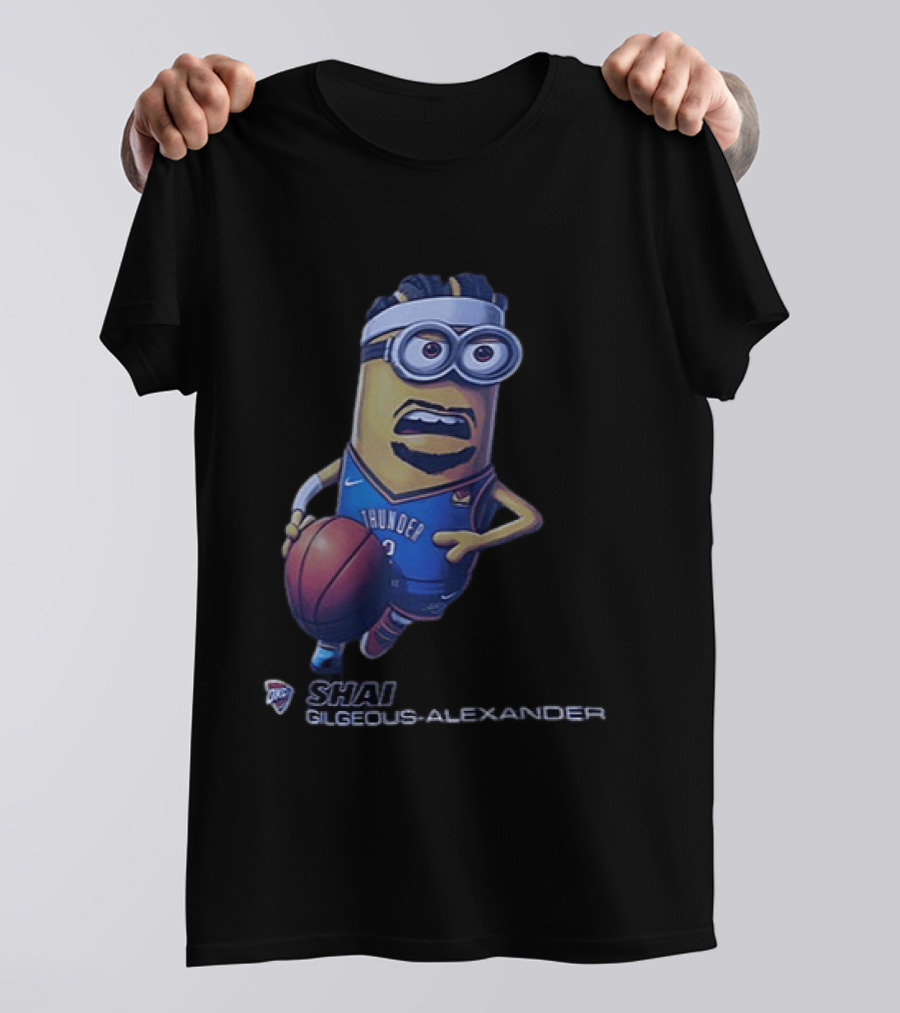 OKC Thunder NBA Shai Gilgeous Alexander Minion Basketball Player T-Shirt