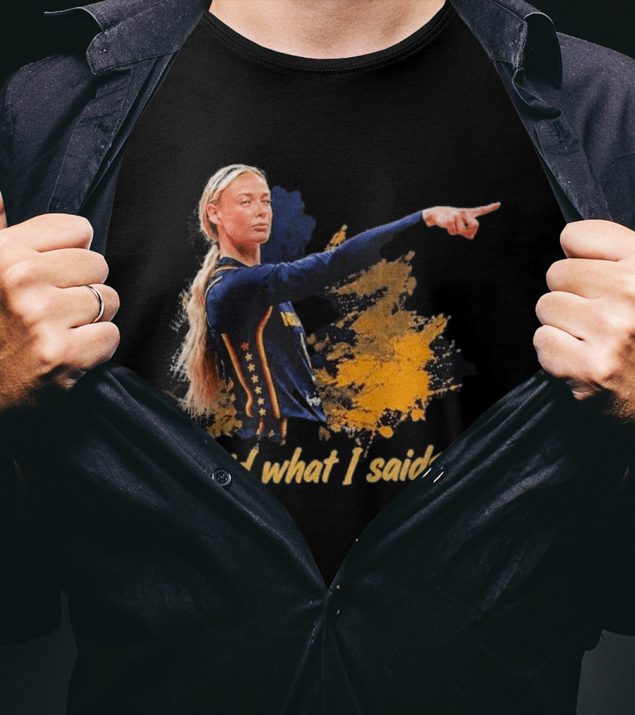 Sophie Cunningham I Said What I Said Yellow And Blue Basketball Emoji T-Shirt