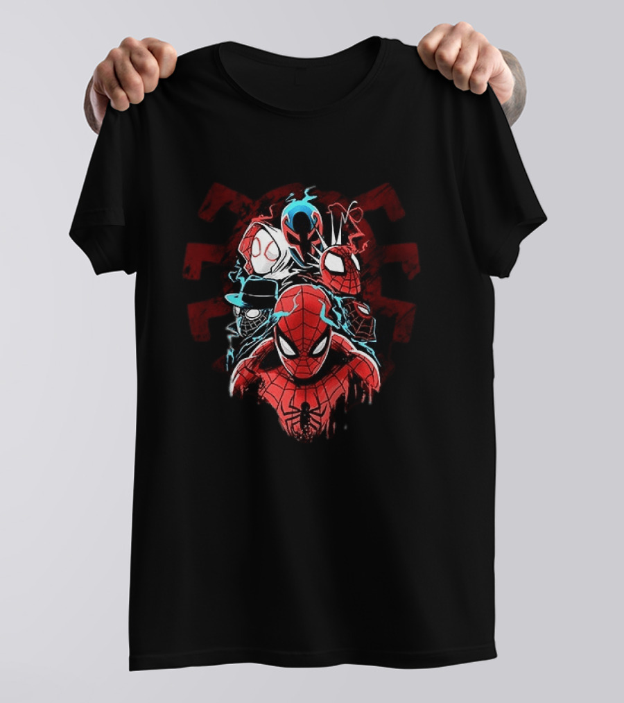 Spider Man Peter Parker Miles Morales Spider Verse Marvel Comics Spider Man Noir Gwen Stacy 2099 T-Shirt