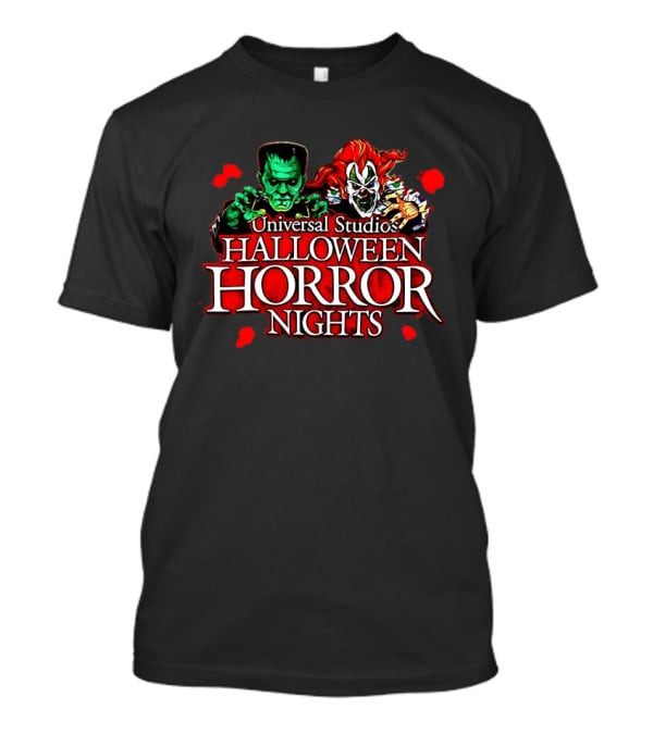 Universal Studios Halloween Horror Nights 2026 Classic Monsters And Killer Clowns T-Shirt