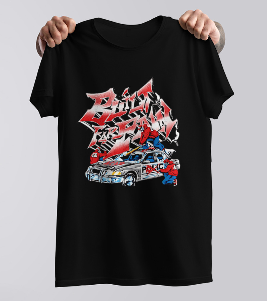 Zuko Built For Pain Police Car Destruction Graffiti T-Shirt