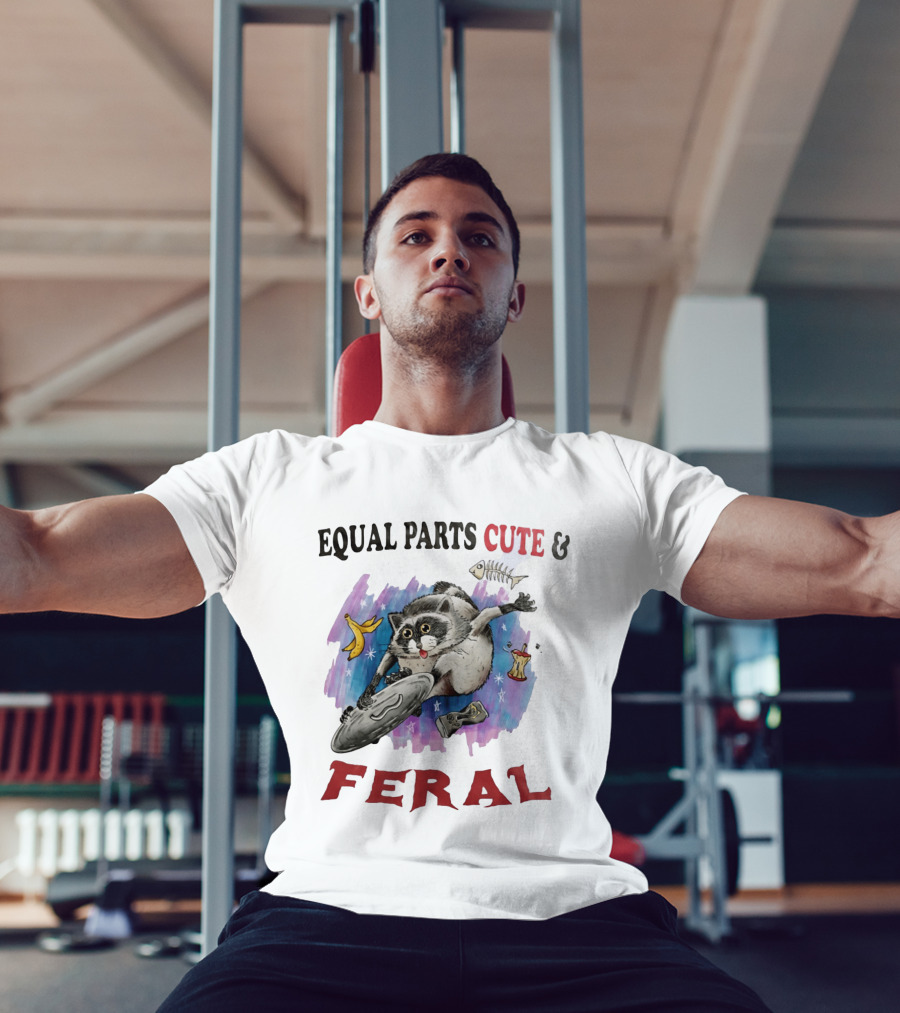 Equal Parts Cute & Feral Raccoon Chaos With Trash T-Shirt