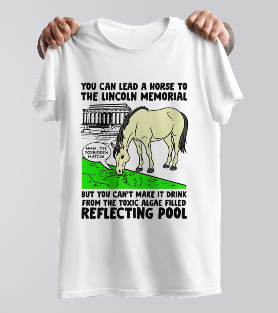 You Can Lead A Horse To The Lincoln Memorial Nnmm This Forbidden Matcha Toxic Algae Filled Reflecting Pool T-Shirt