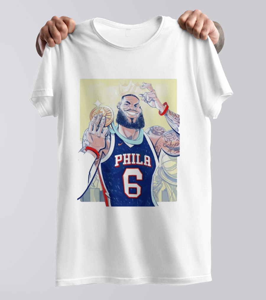 LeBron James Phila 6 Caricature NBA T-Shirt