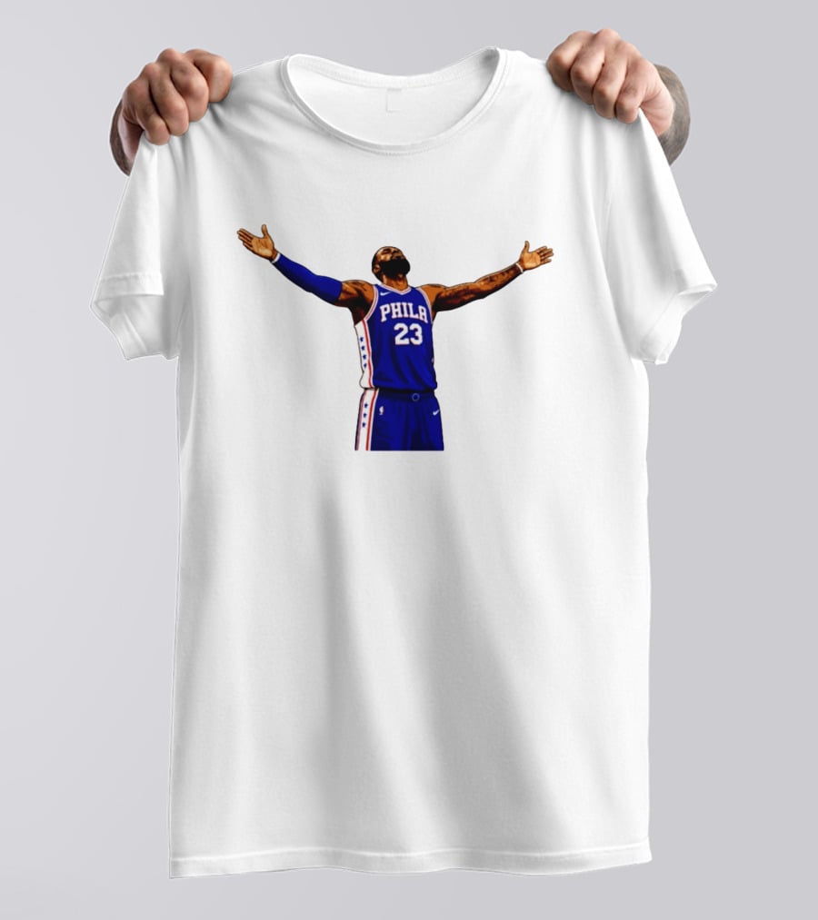Philadelphia 76ers Number 23 Phila Jersey Arms Raised T-Shirt