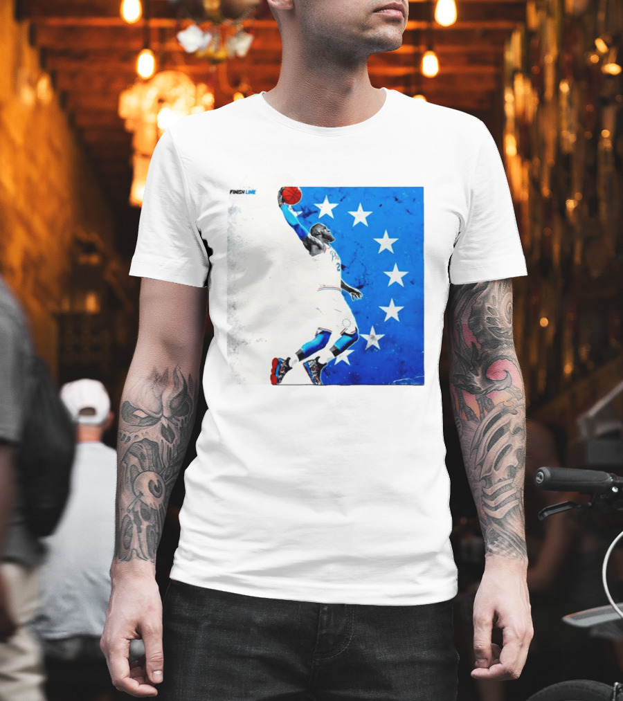 LeBron James Philadelphia 76ers Finish Line Stars Basketball Dunk T-Shirt