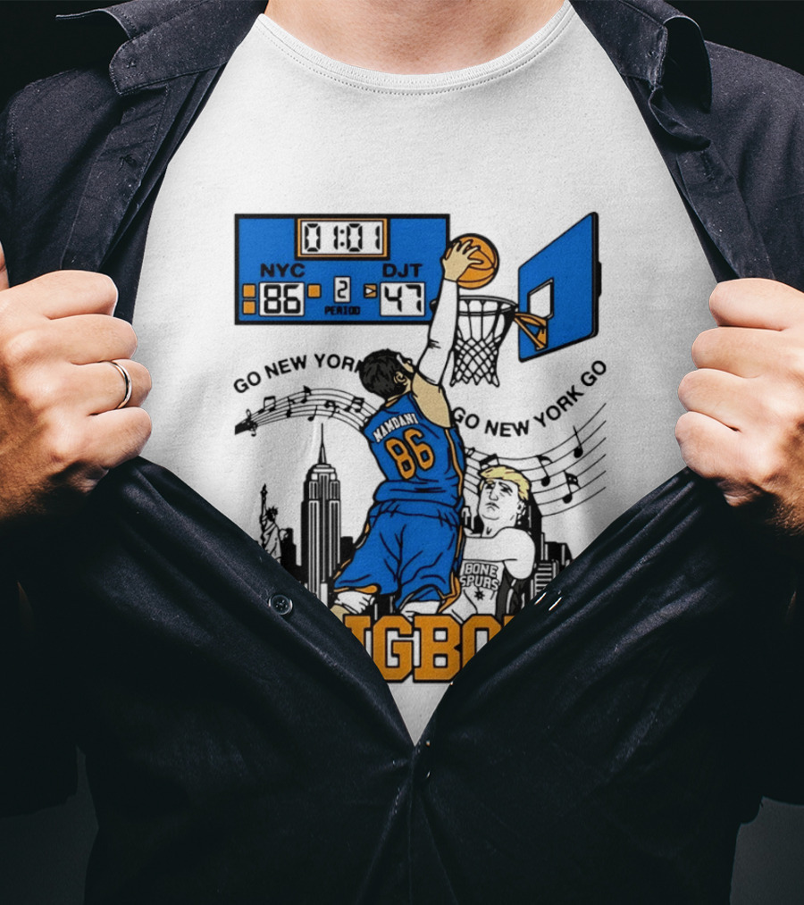Mamdani 86 NYC DJT Go New York Basketball Bing Bong Epstein Files T-Shirt