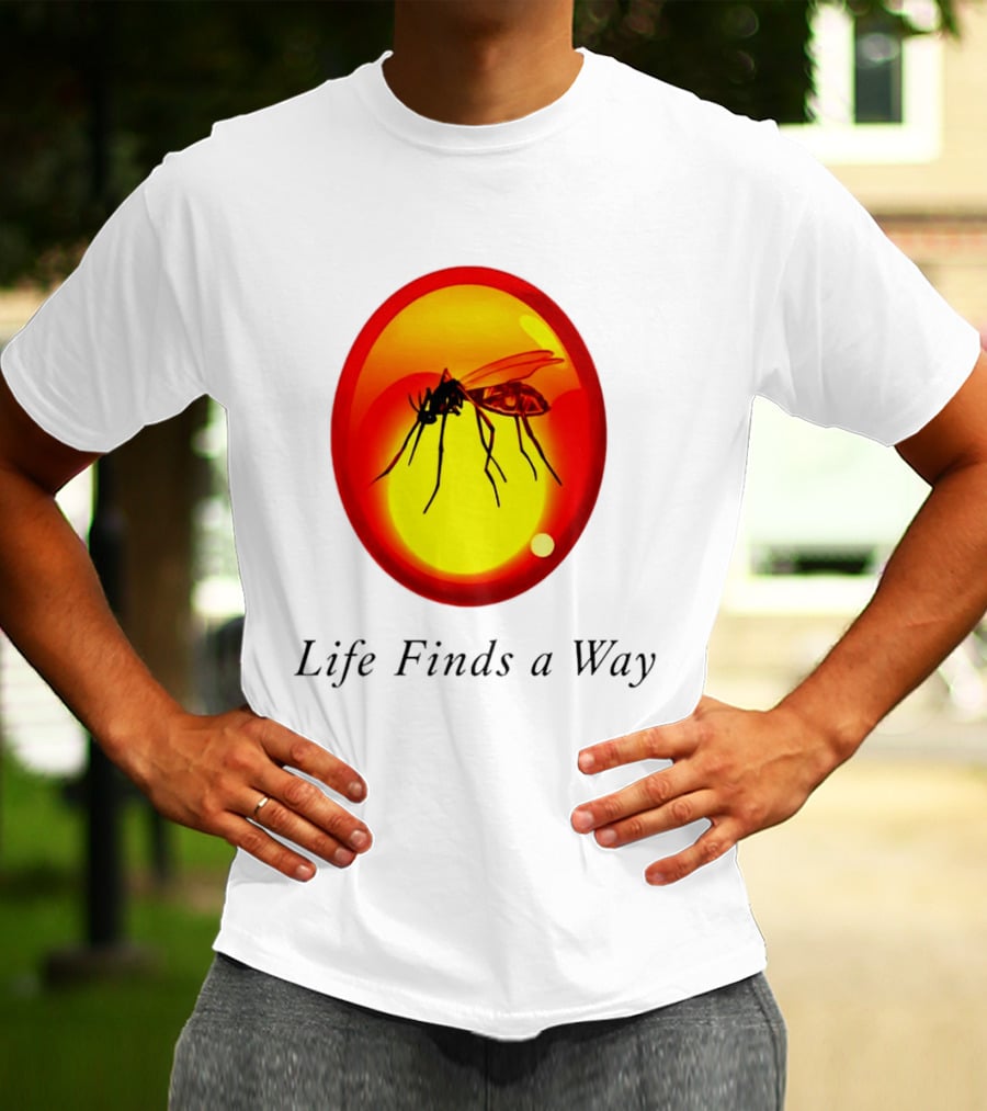 Mosquito In Amber Life Finds A Way Jurassic Park T-Shirt