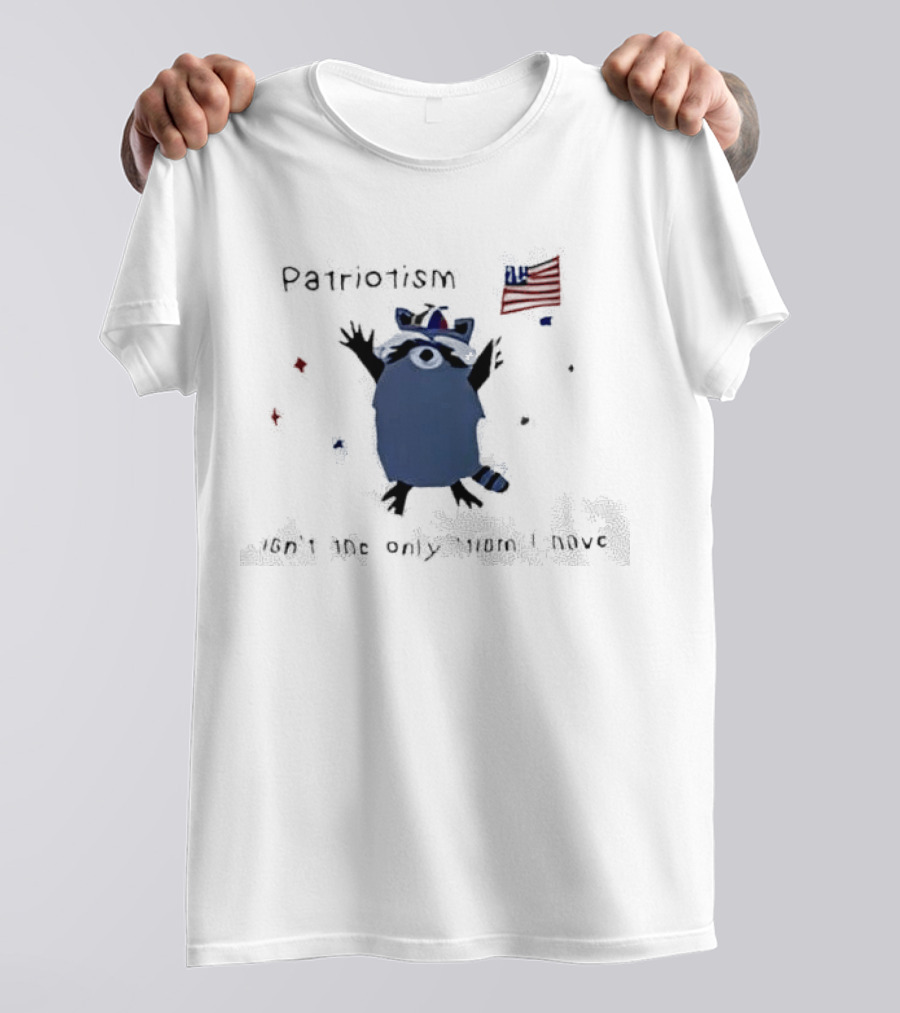 Patriotic Raccoon With Flag And Phrase Patriotism Isn't The Only Tism I Have T-Shirt
