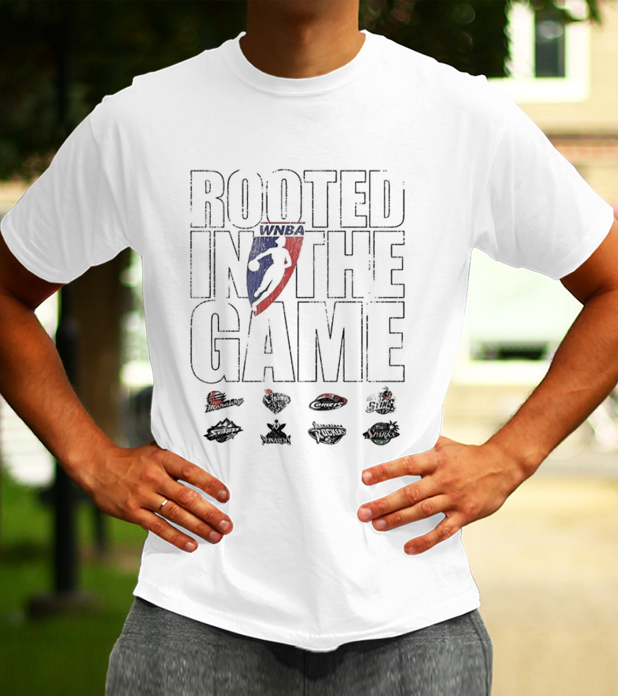 Rooted In The Game WNBA 2027 Basketball Iconic Red And Blue T-Shirt