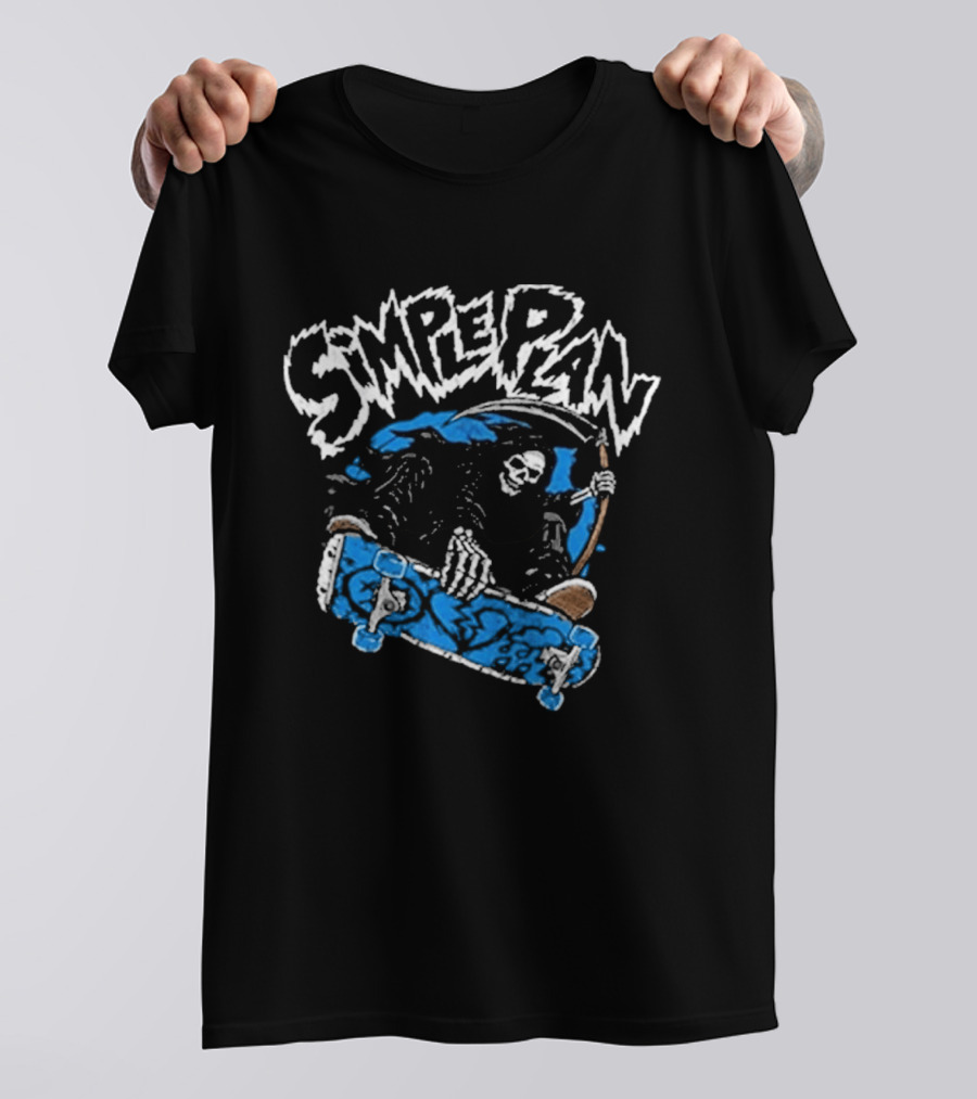 Simple Plan Skeleton Skater With Scythe 2026 T-Shirt