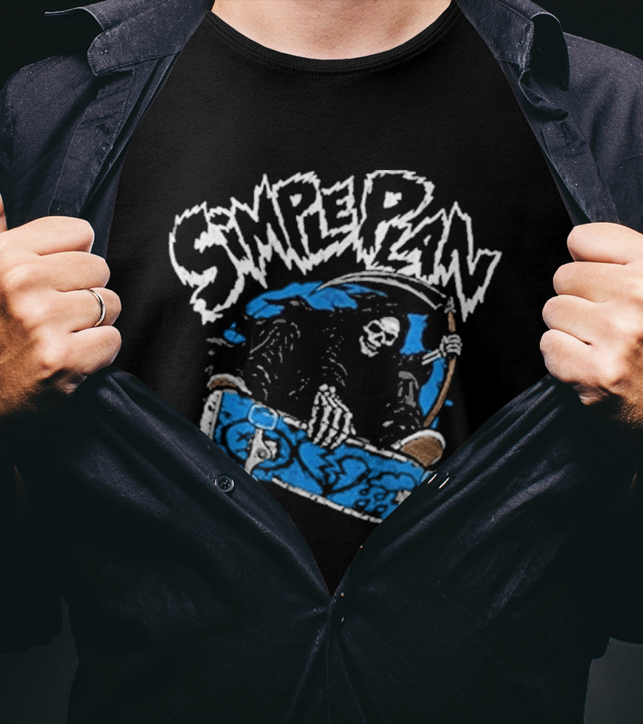 Simple Plan Skeleton Skater With Scythe 2026 T-Shirt