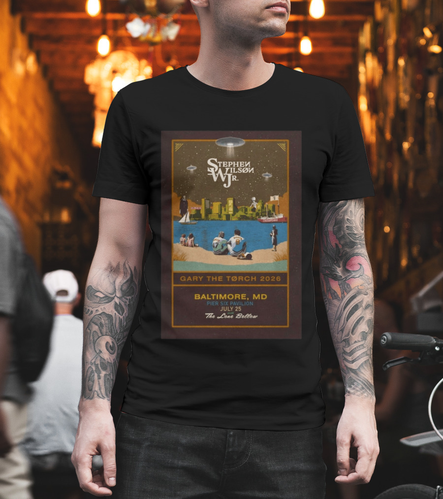 Stephen Wilson Jr Baltimore Gary The Torch 2026 Pier Six Pavilion July 25 The Lone Bellow T-Shirt