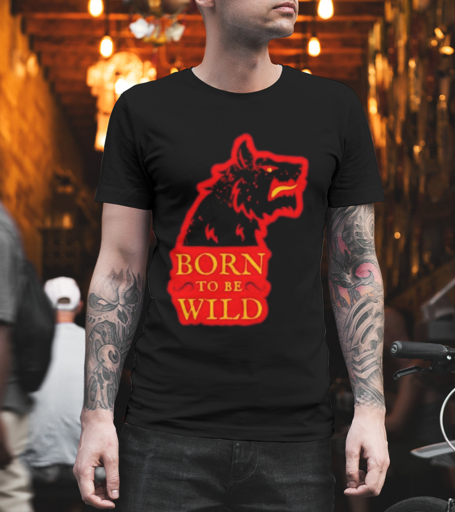 Born To Be Wild Wolf Silhouette Red T-Shirt