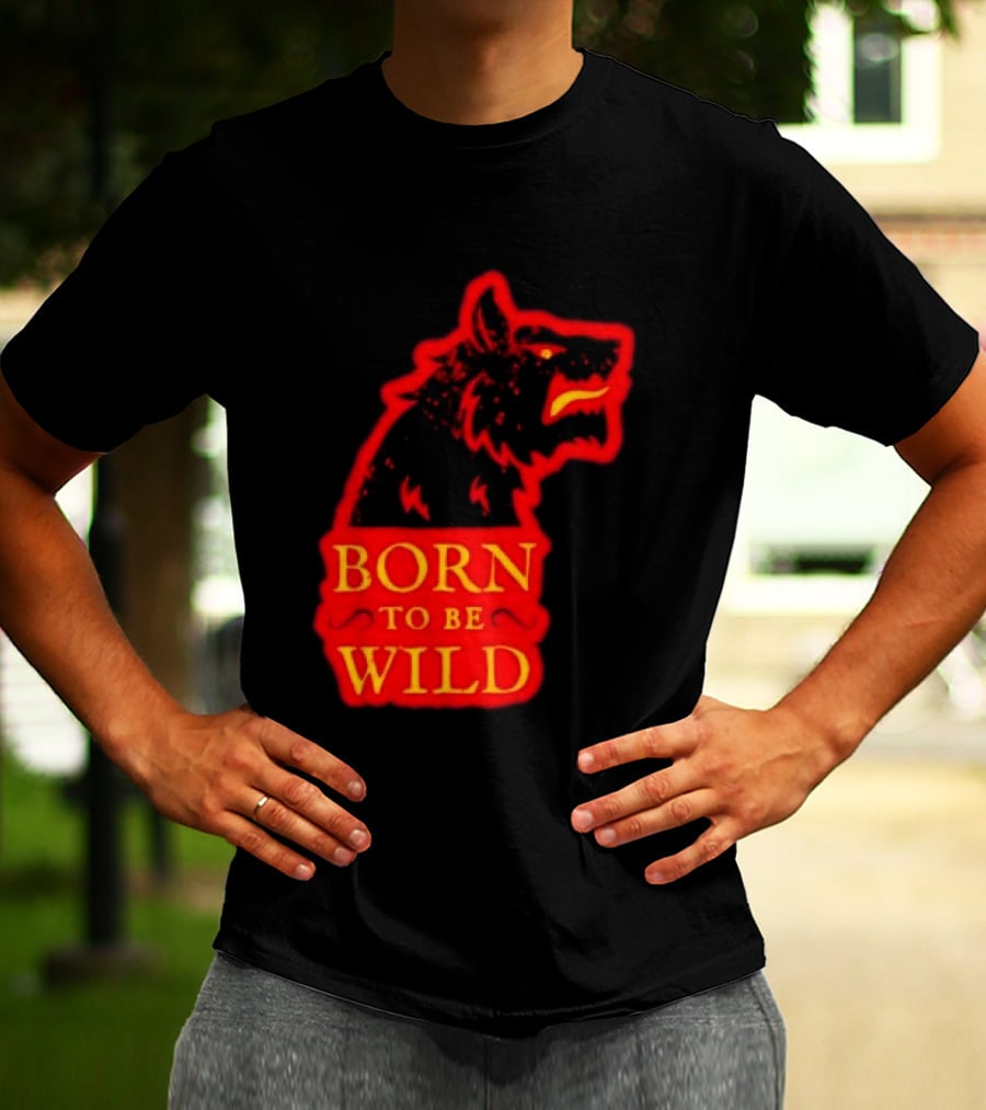 Born To Be Wild Wolf Silhouette Red T-Shirt