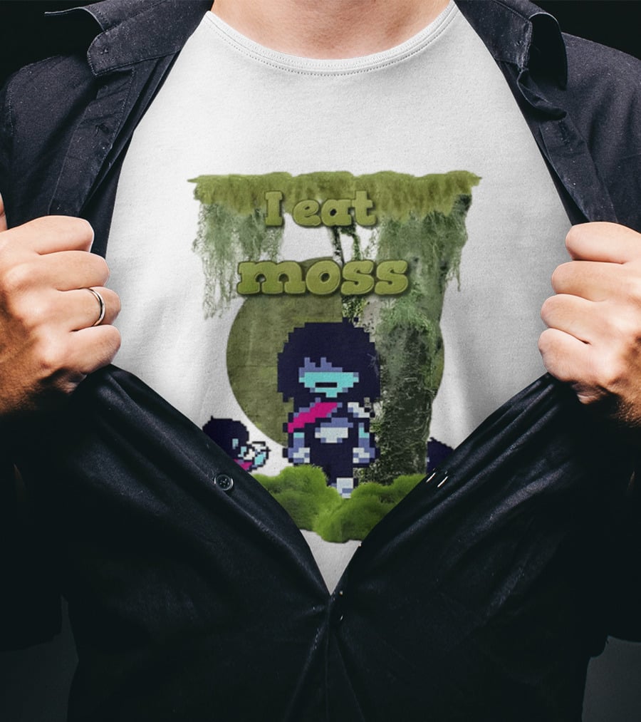 Deltarune I Eat Moss Pixel Art With Character And Mossy T-Shirt