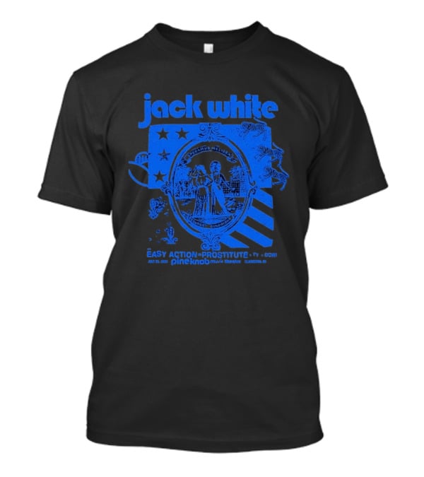 Jack White Easy Action Records Detroit Michigan 2026 Pine Knob Music Theatre Event July 25 T-Shirt