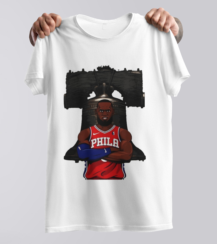 Philadelphia 76ers 2026 LeBron James Liberty Bell Basketball T-Shirt