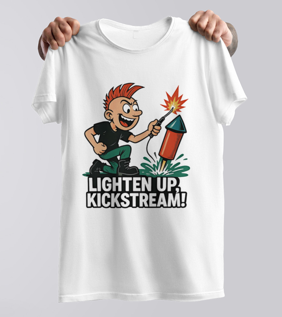 Lighten Up Kickstream Fireworks Rocket Blast T-Shirt