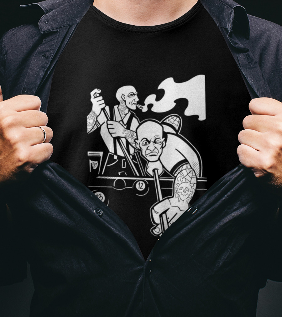 13 12 Tattooed Billiard Players Smoking Pool Game T-Shirt