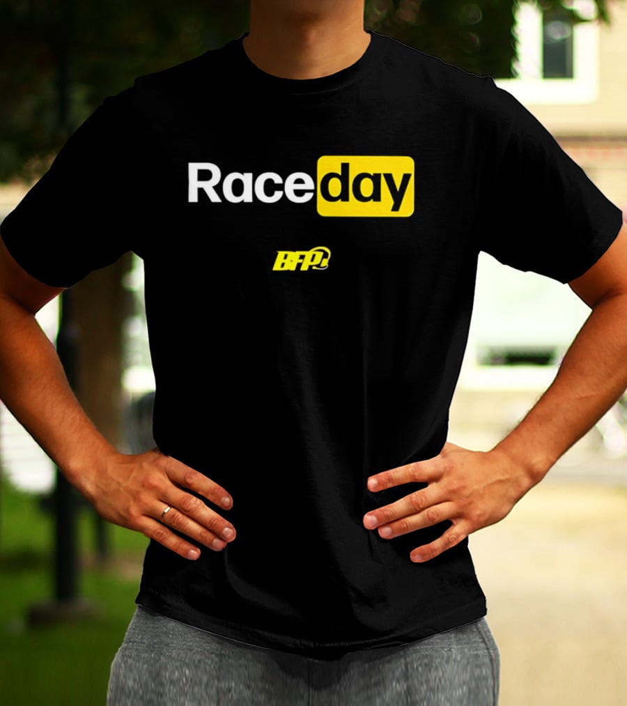 BFP Raceday Bold White Yellow Racing T-Shirt