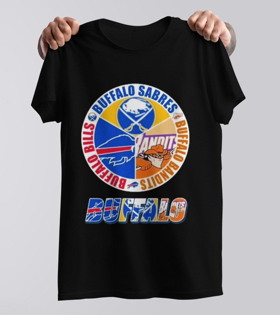 Buffalo Bills Sabres Bandits Logos Buffalo Sports Teams T-Shirt