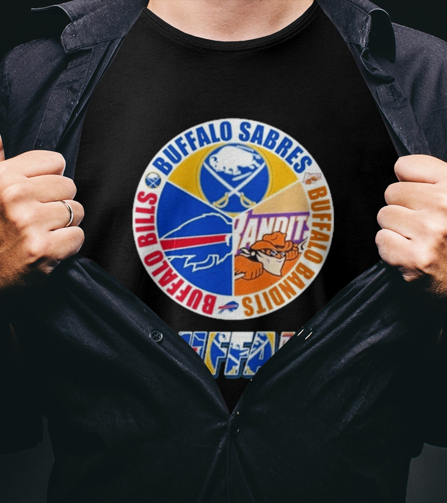 Buffalo Bills Sabres Bandits Logos Buffalo Sports Teams T-Shirt