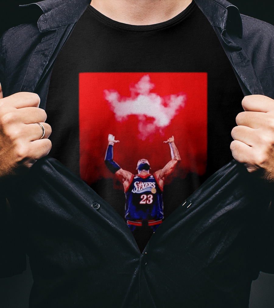 Philadelphia 76ers LeBron James Number 23 Cloud Crown T-Shirt