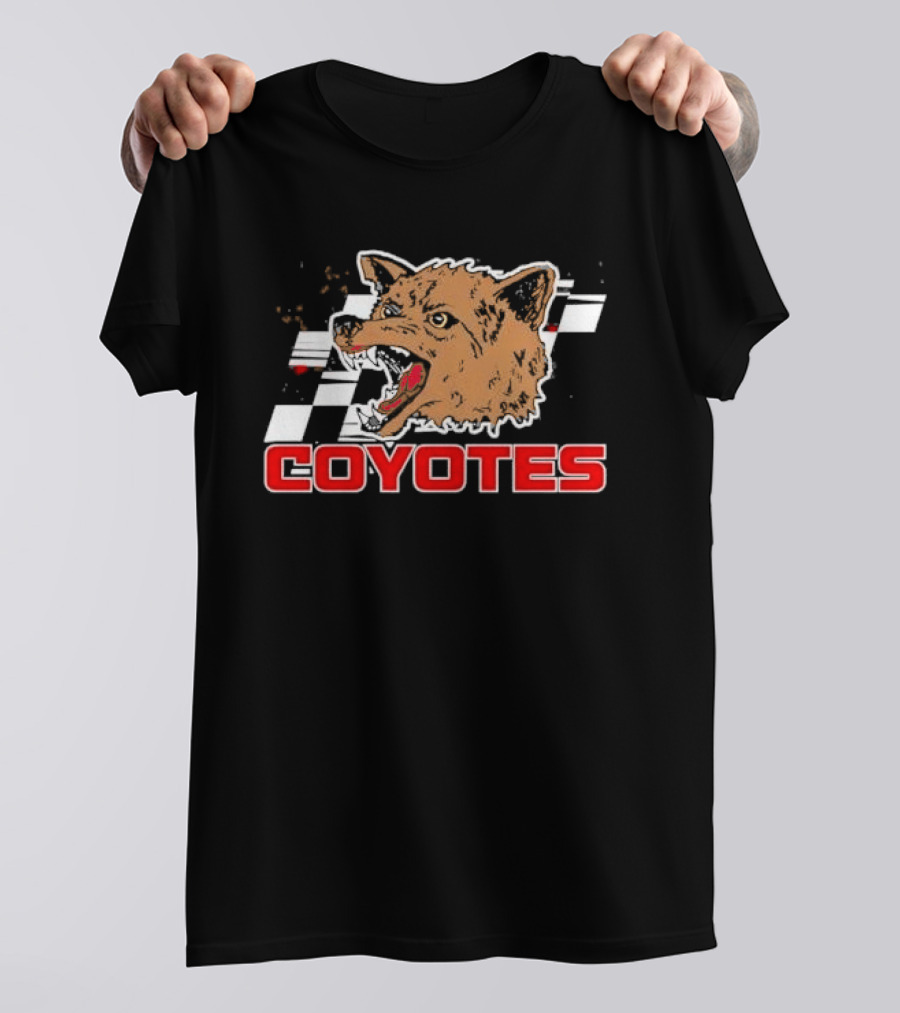 COYOTES Racing Checker Flag Head T-Shirt
