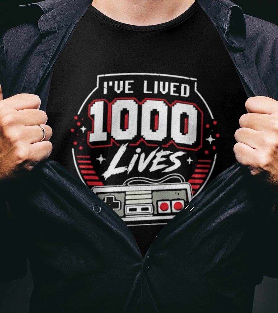 I've Lived 1000 Lives Retro Gaming Controller T-Shirt