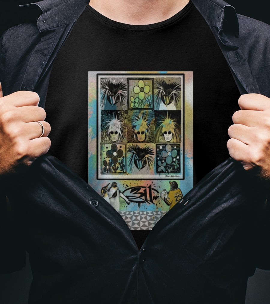 311 July 25 2026 Pittsburgh PA Penguins And Flowers By PaleoDesigns T-Shirt