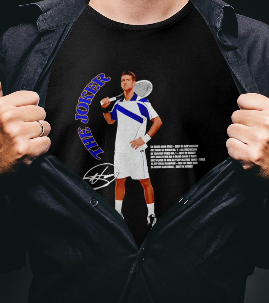 Novak Djokovic The Joker Tennis Champion Signature T-Shirt