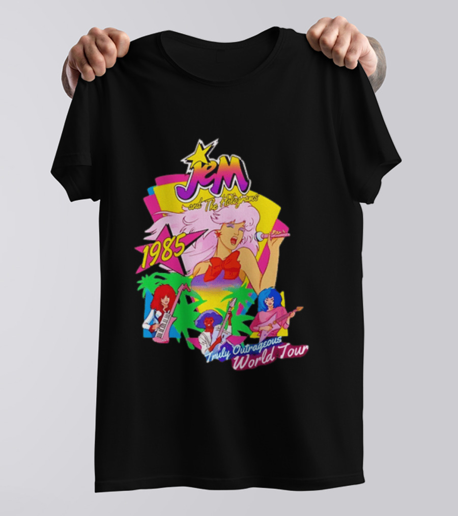 Jem And The Holograms 1985 Truly Outrageous World Tour Retro Concert Fan T-Shirt