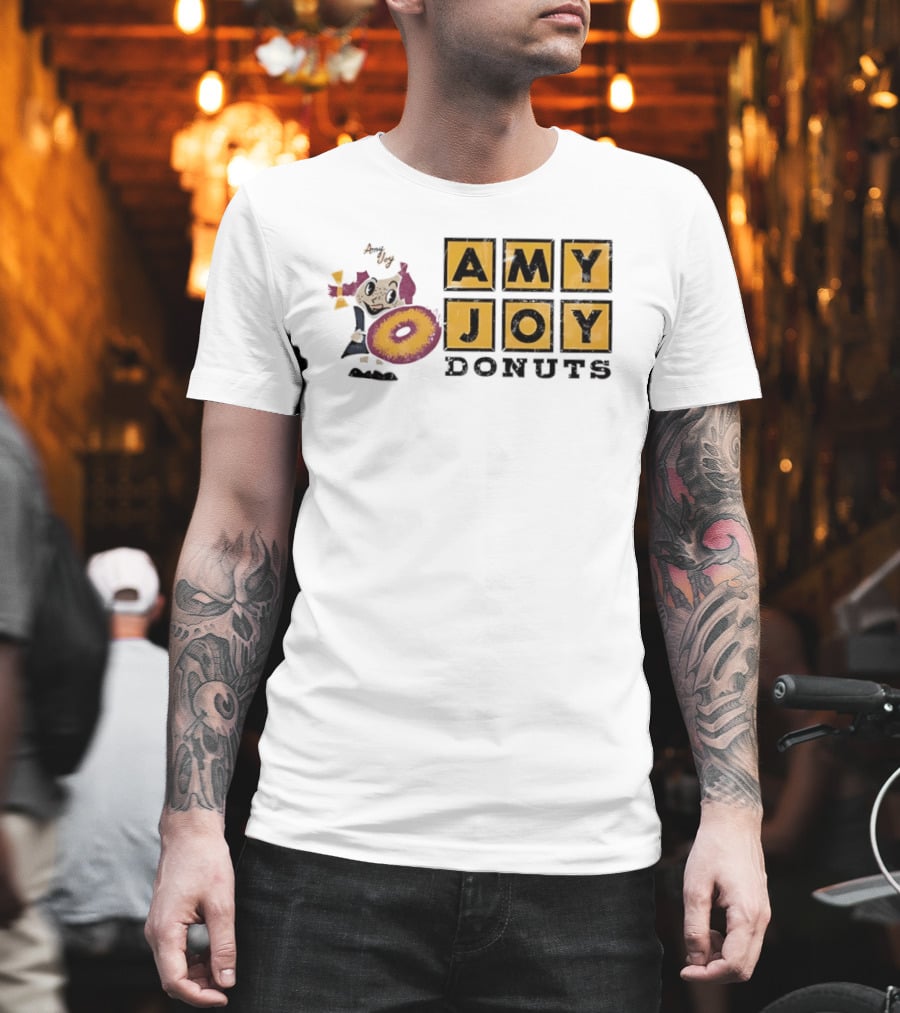 Amy Joy Donuts Retro Cartoon Character With Donut Image T-Shirt