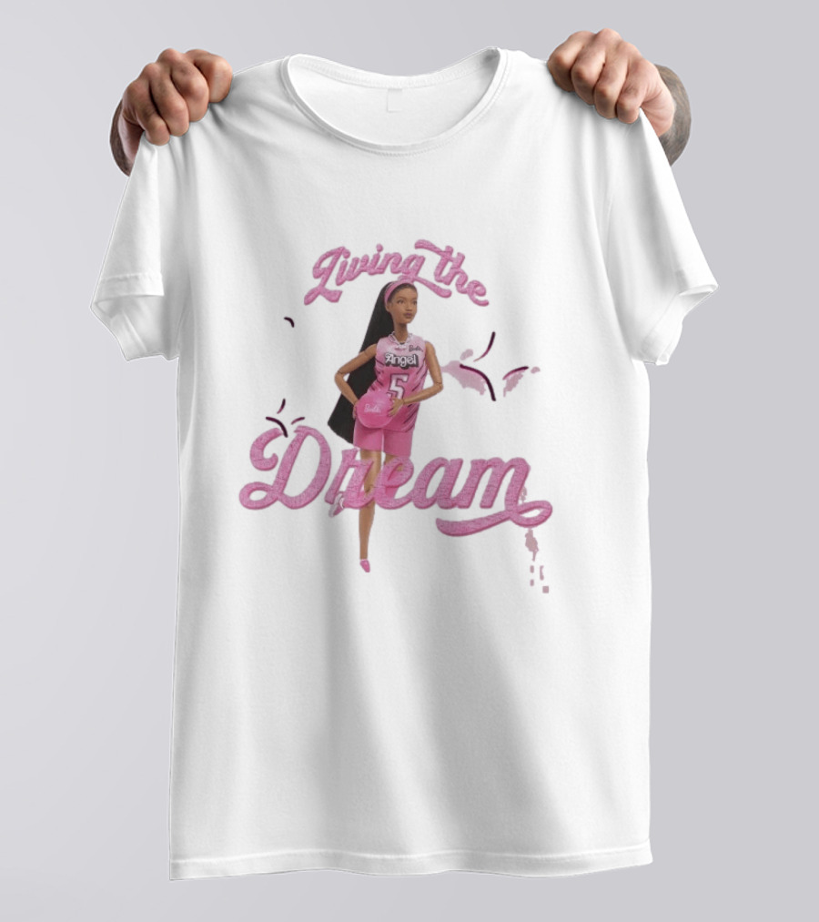 Living The Dream Barbie Angel 5 Basketball T-Shirt