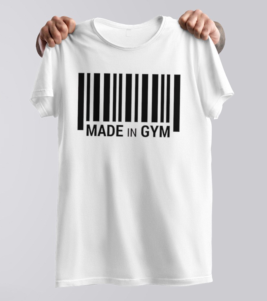Barcode Made In Gym Fitness Motivational T-Shirt