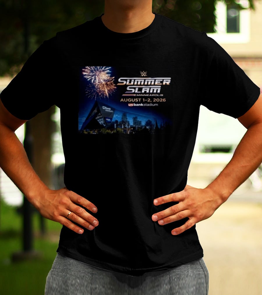WWE SummerSlam Minneapolis August 1 2 2026 US Bank Stadium Event T-Shirt