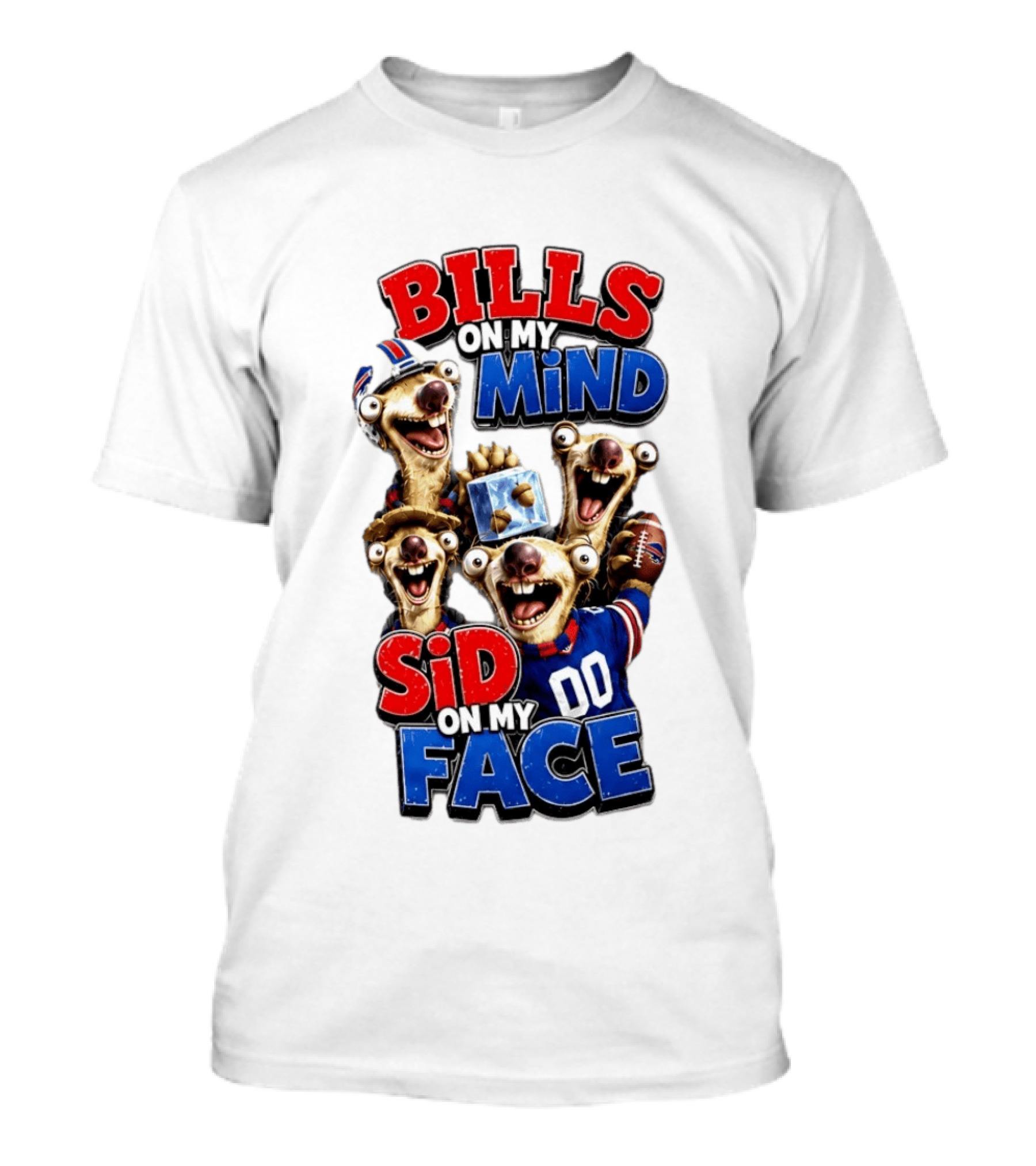 Buffalo Bills On My Mind Funny Sid Character Face Creation T-Shirt