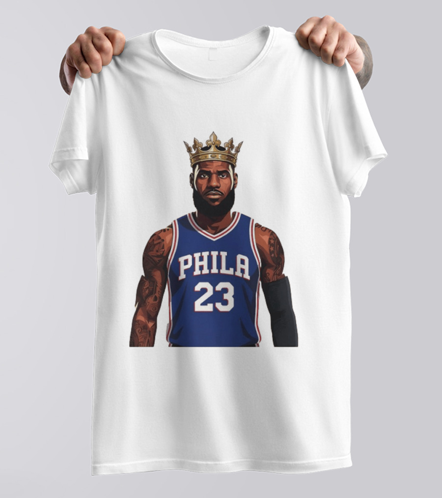 LeBron James #23 Philadelphia 76ers King Phila Basketball T-Shirt