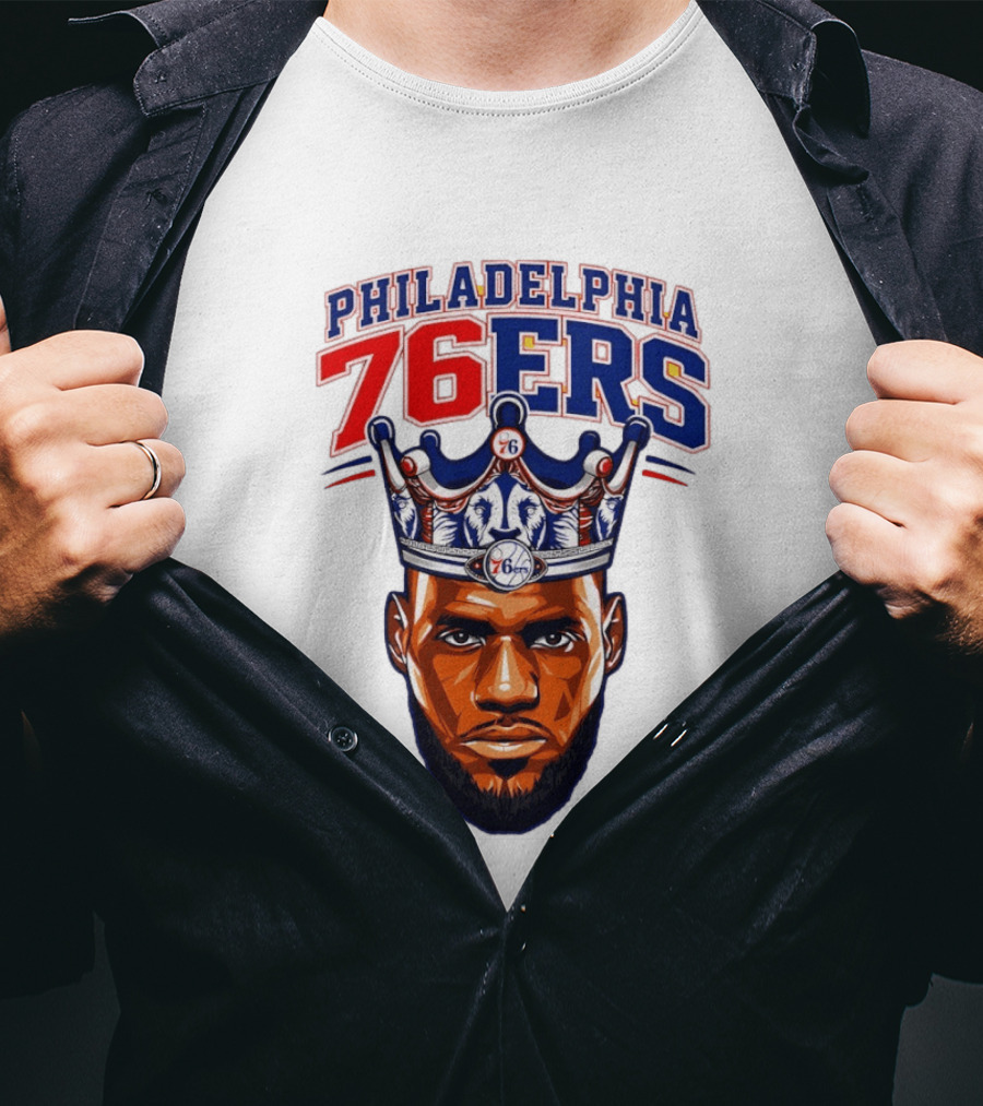 Philadelphia 76ers Lebron James 23 Basketball King Crown T-Shirt