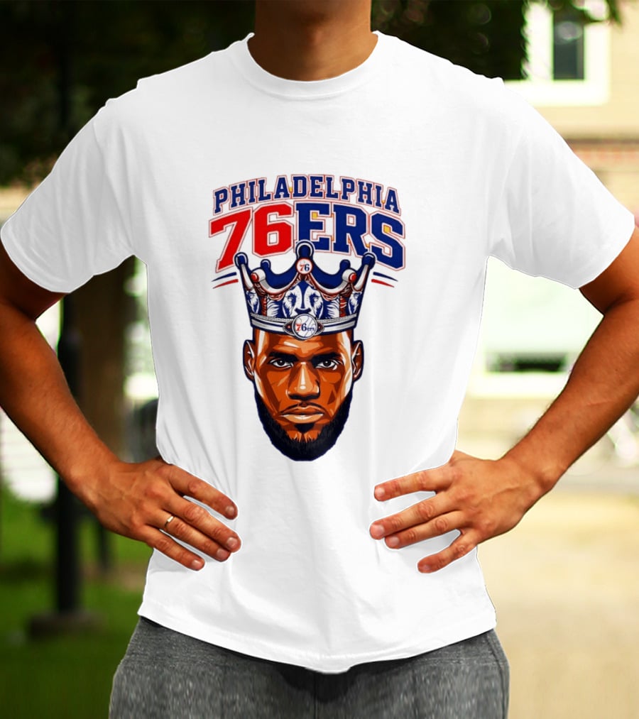 Philadelphia 76ers Lebron James 23 Basketball King Crown T-Shirt